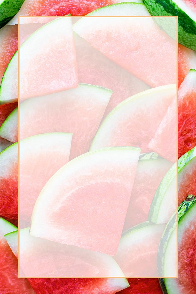 Flat lay psd watermelon frame background