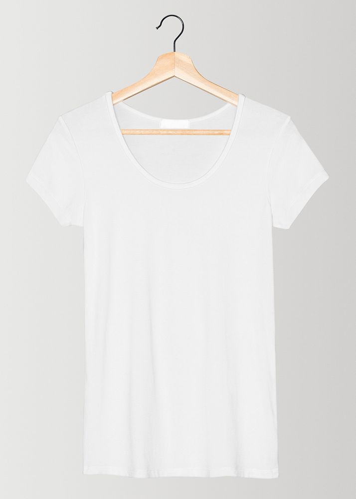 Basic white scoop neck tee women&rsquo;s apparel front view