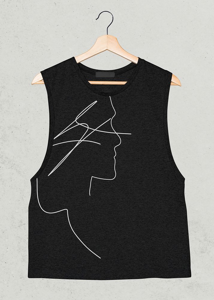 Printed black muscle shirt streetwear fashion
