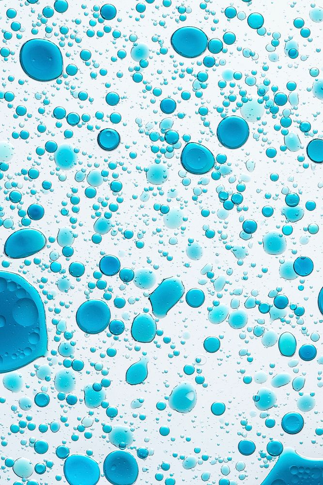 Blue abstract background oil bubble wallpaper
