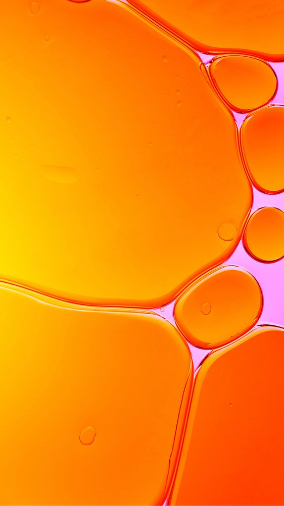 Orange mobile wallpaper abstract oil bubble texture background