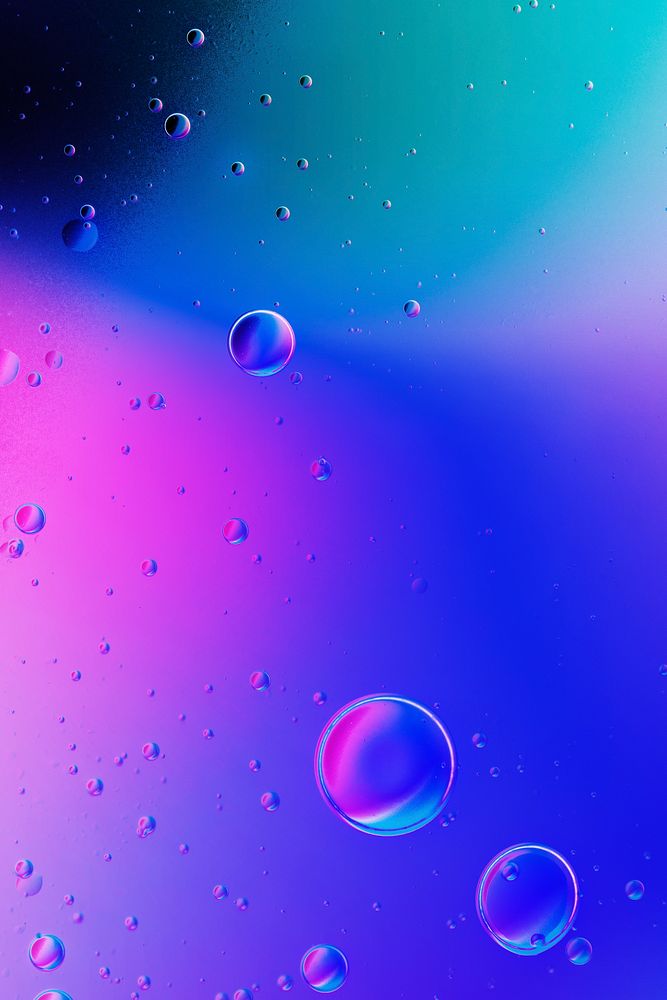 Gradient mobile background oil bubble in water wallpaper