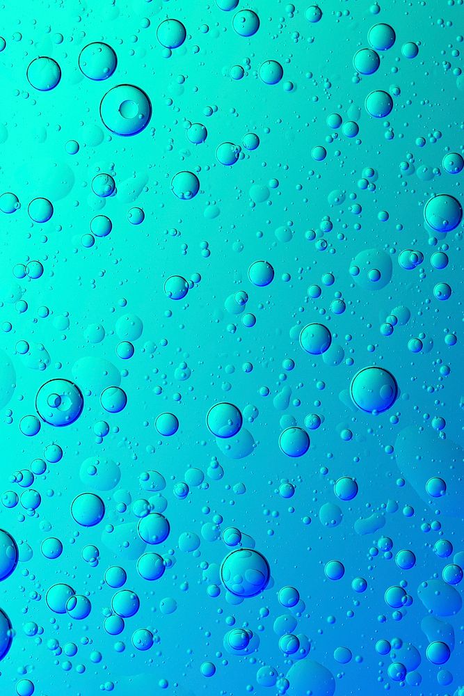 Blue texture background oil bubble in water wallpaper