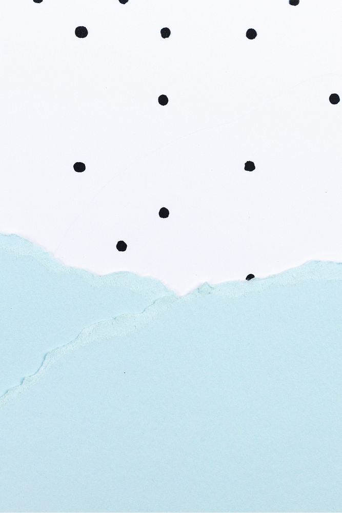 Cute background with blue paper collage and polka dot pattern