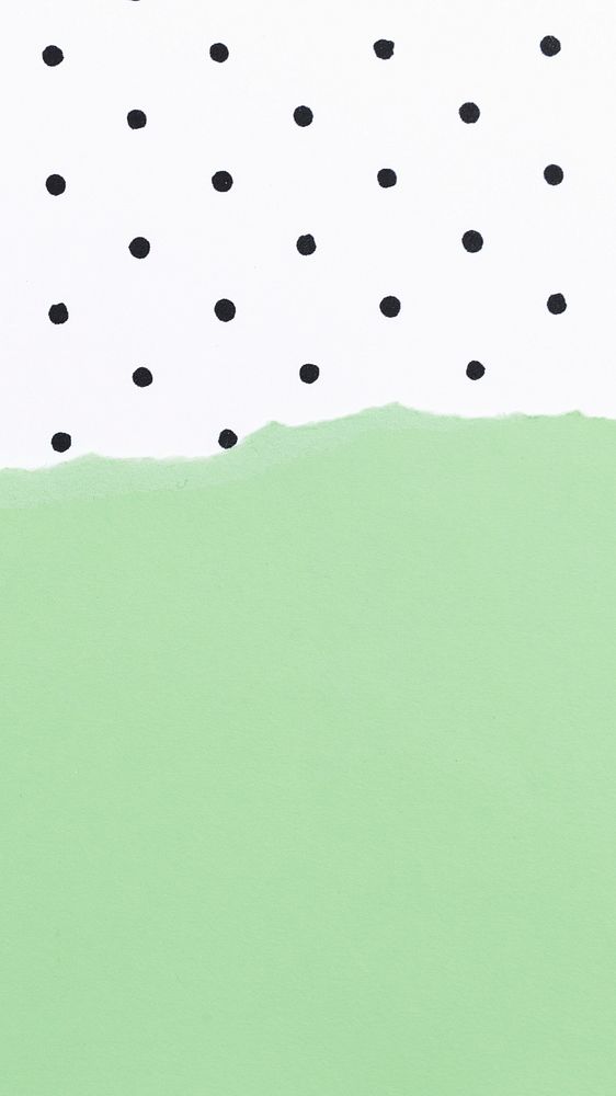 Green background with black polka dot pattern