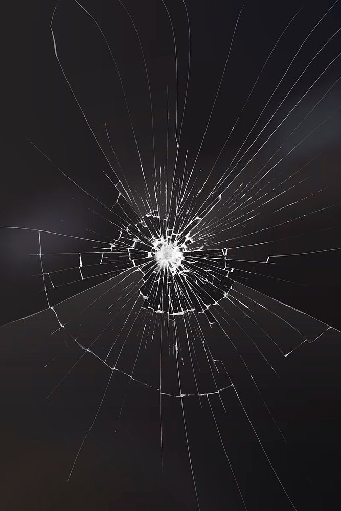 Cracked glass background vector black mobile wallpaper