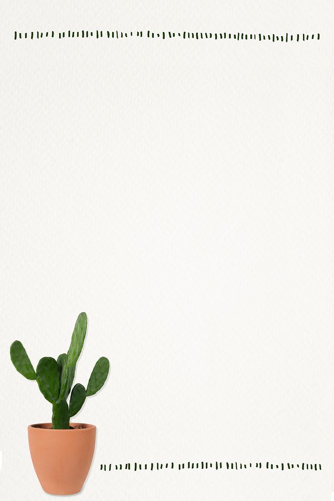 Paper note background with cactus plant