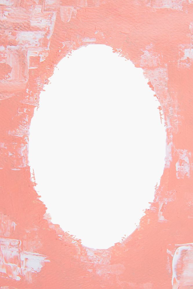 Painted frame border, pink acrylic paint texture background with blank space
