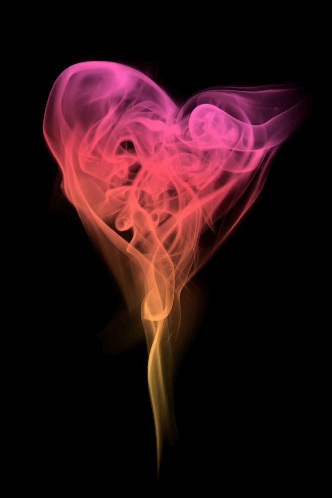 Heart smoke element vector, in pink
