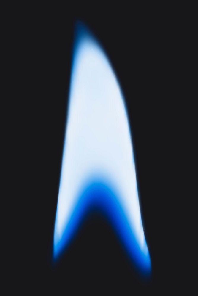 Lighter flame sticker, realistic burning blue fire image vector