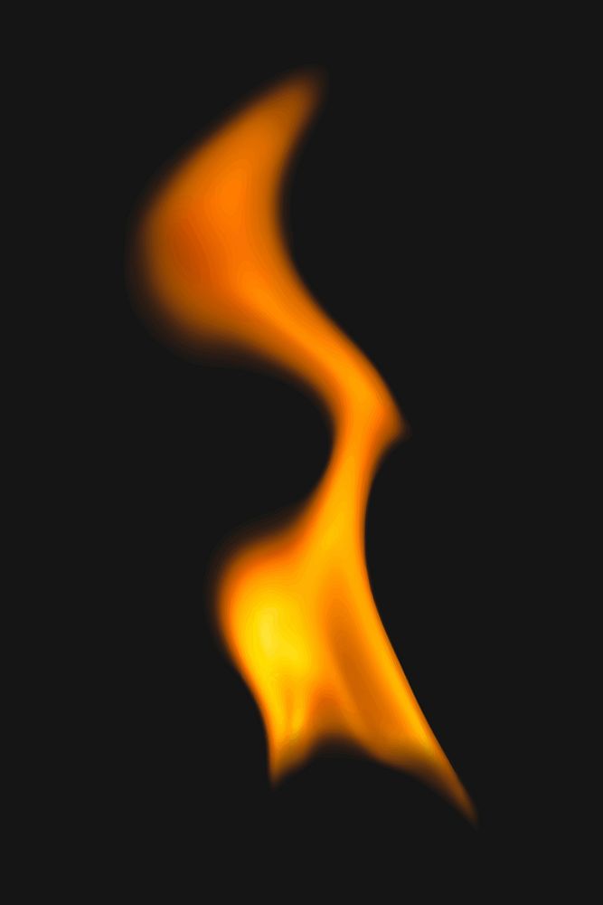 Aesthetic flame sticker, realistic burning fire image vector