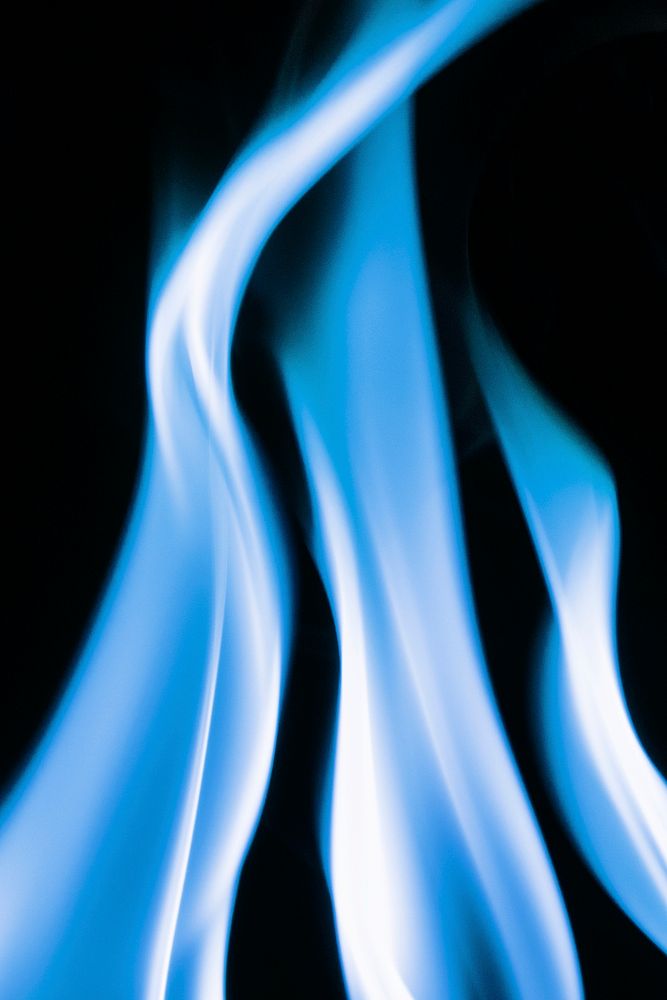 Blue flame background, fire realistic dark image