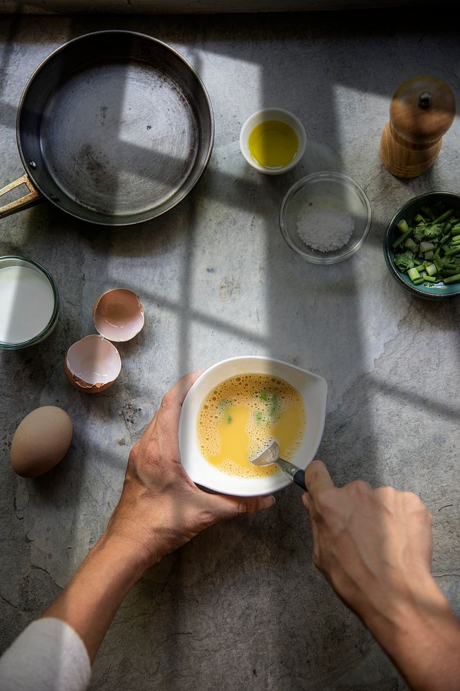 Fresh homemade omelet recipe idea