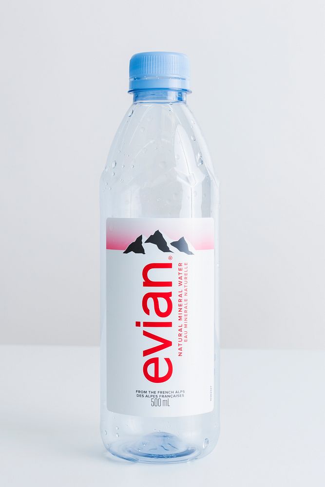 Evian natural mineral water. JANUARY 29, 2020 - BANGKOK, THAILAND 