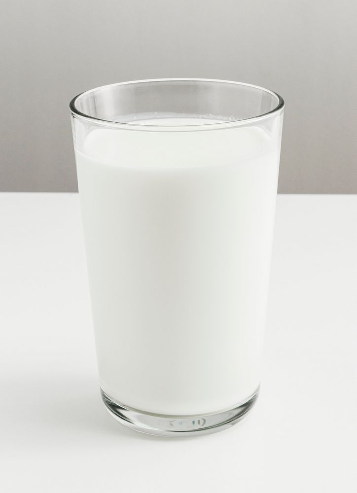 Fresh milk in a glass on a table