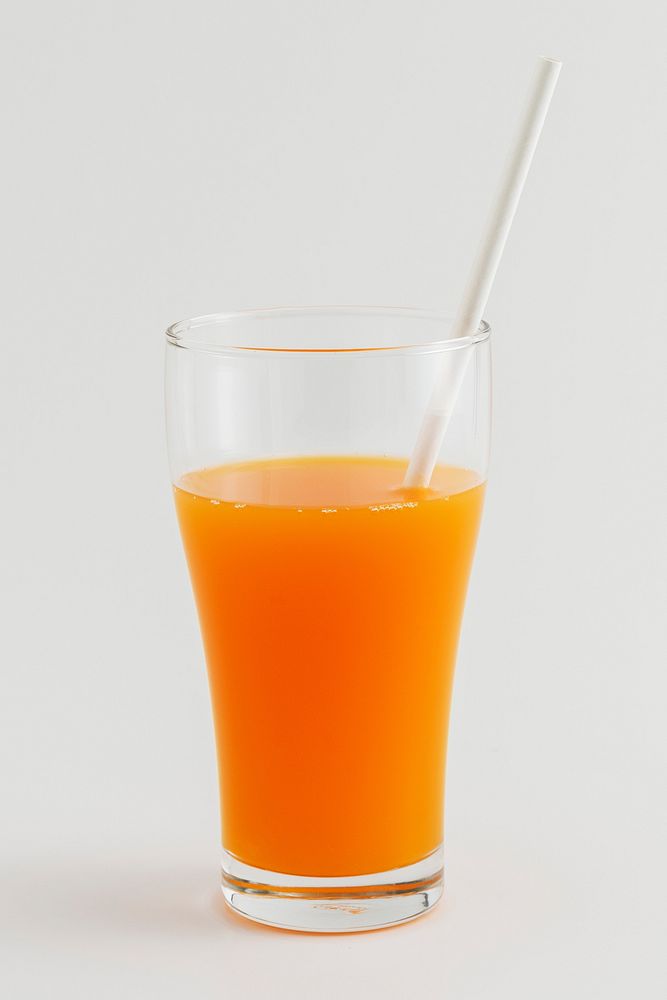 A glass of fresh organic orange juice