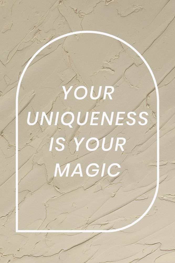 Beige textured poster template vector with your uniqueness is your magic text