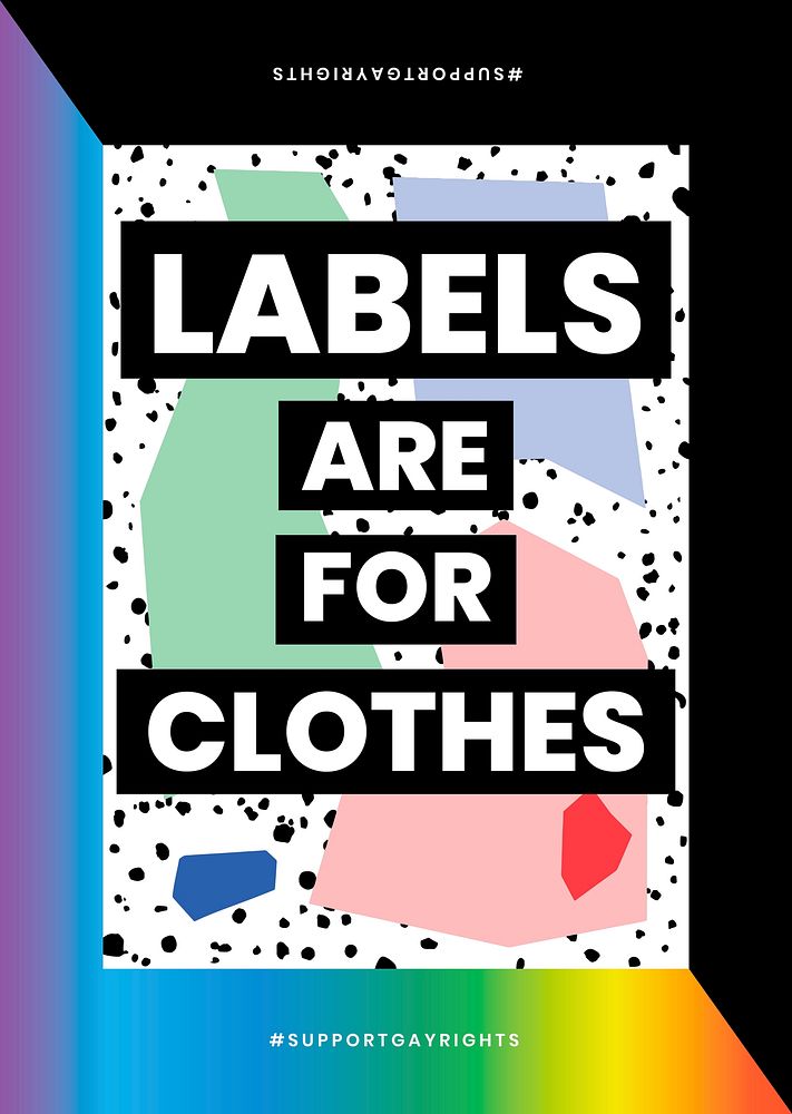 LGBTQ template vector with labels are for clothes quote for poster