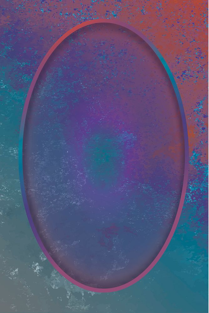 Oval frame on colorful background vector