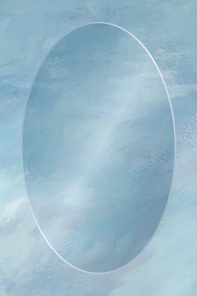 Oval frame on blue background vector