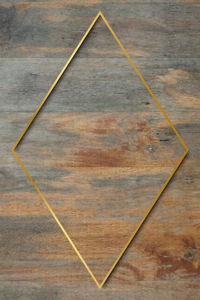 Gold frame on grunge wooden background vector