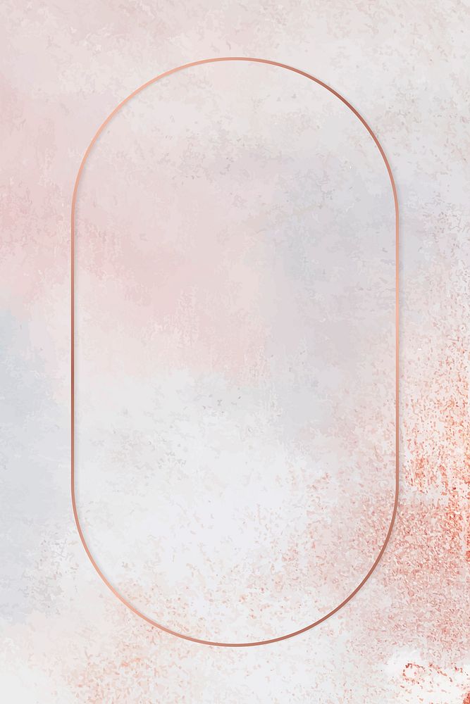 Oval copper frame on pastel background vector