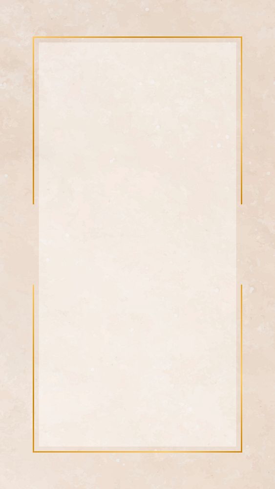 Rectangle gold frame on pastel mobile phone wallpaper vector