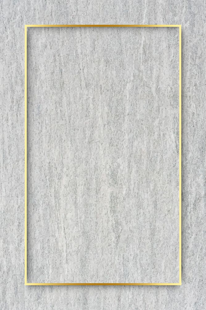 Rectangle gold frame on gray cement background vector
