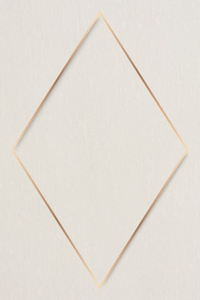 Rhombus gold frame on beige background vector