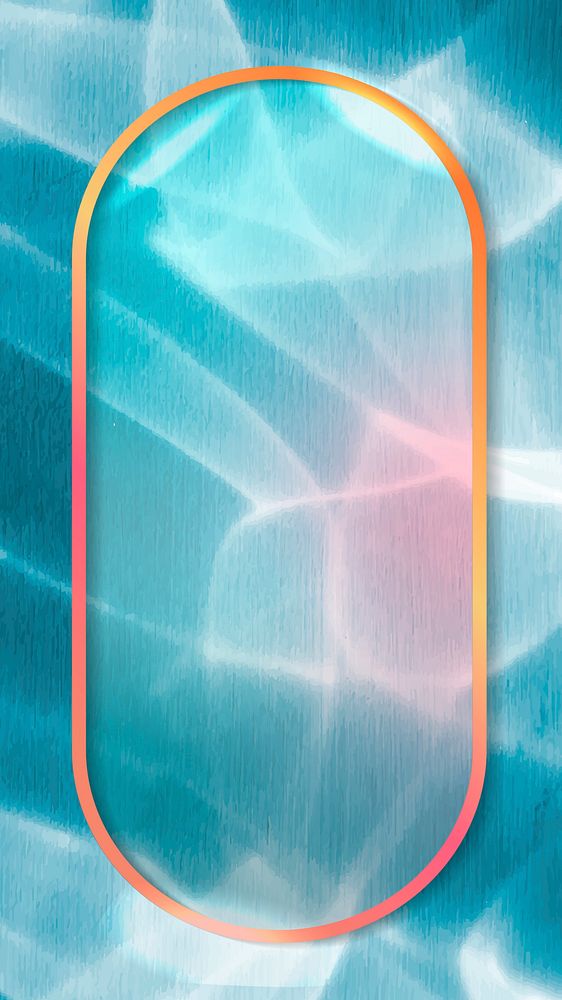 Oval frame on abstract mobile phone wallpaper vector