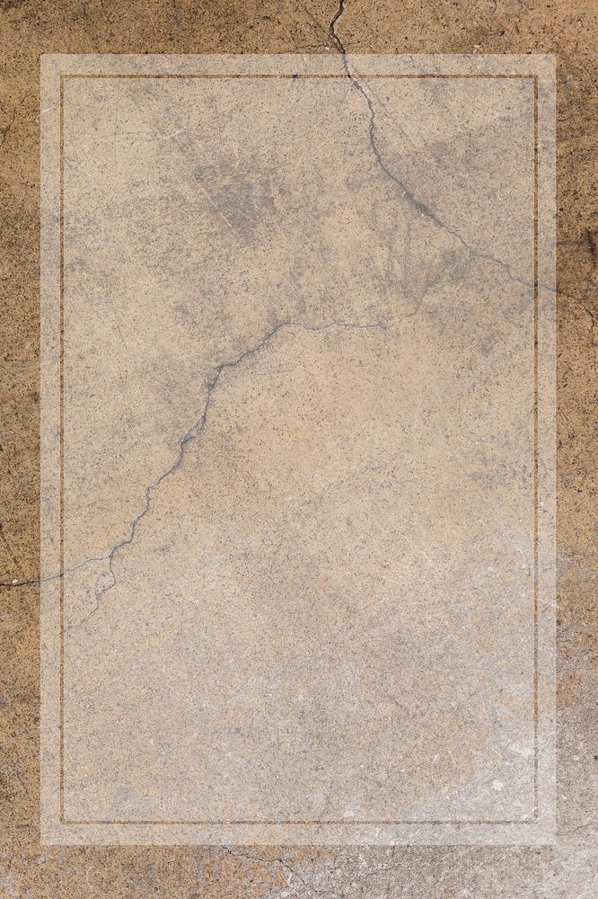 Blank transparent frame on an aged brown concrete wall mockup design