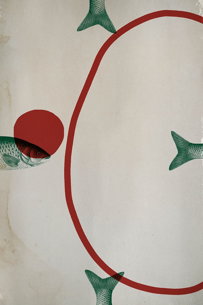 Vintage fish frame art design