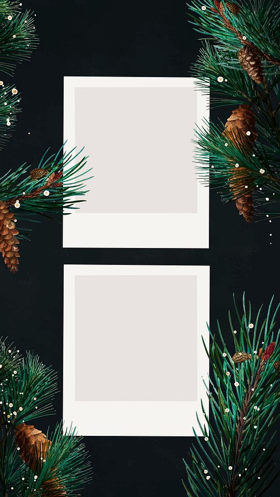 Festive blank Christmas film mobile wallpaper vector