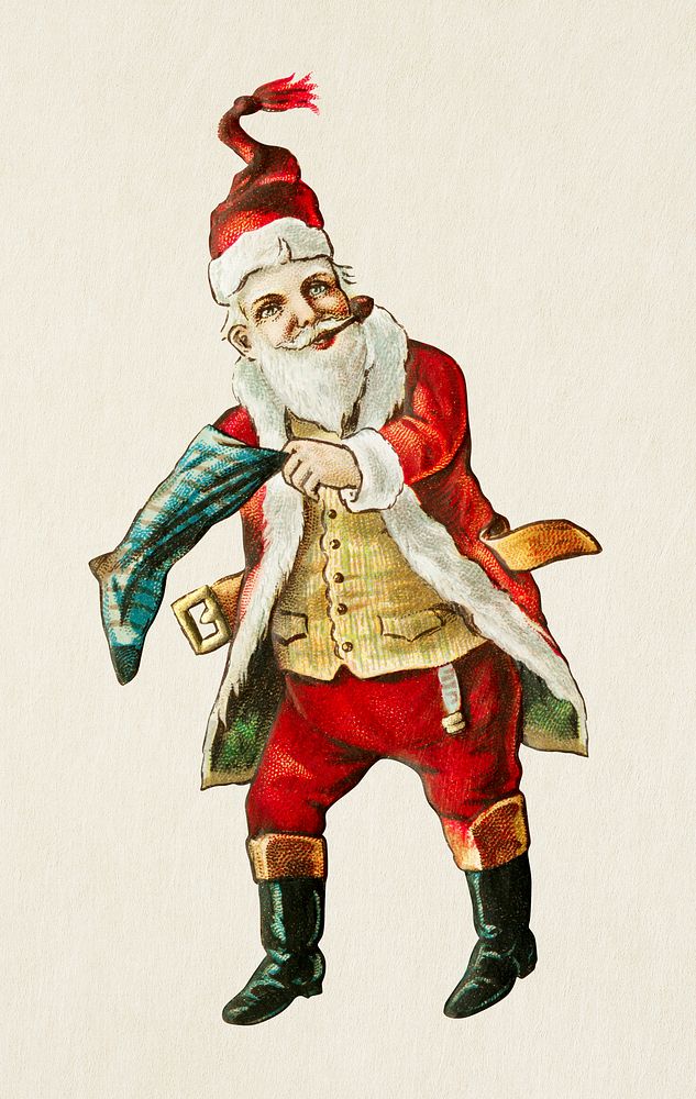 Cheerful Santa Claus sticker illustration