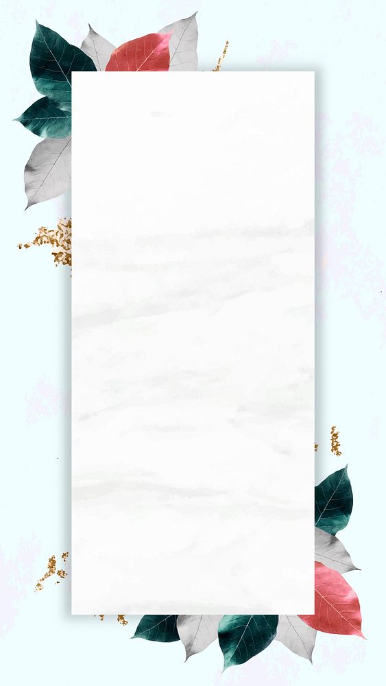 Botanical rectangle frame mobile phone wallpaper vector