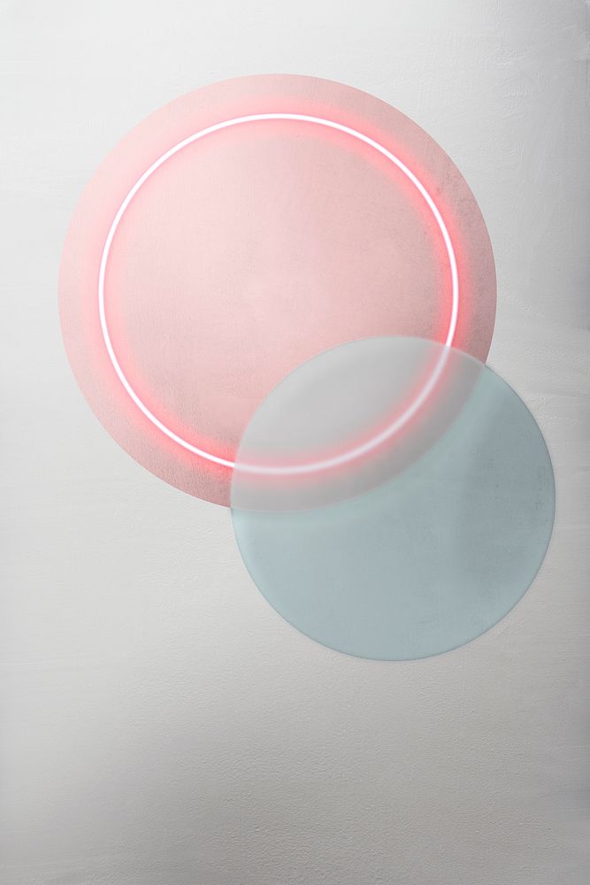 Pink neon light in a round shape