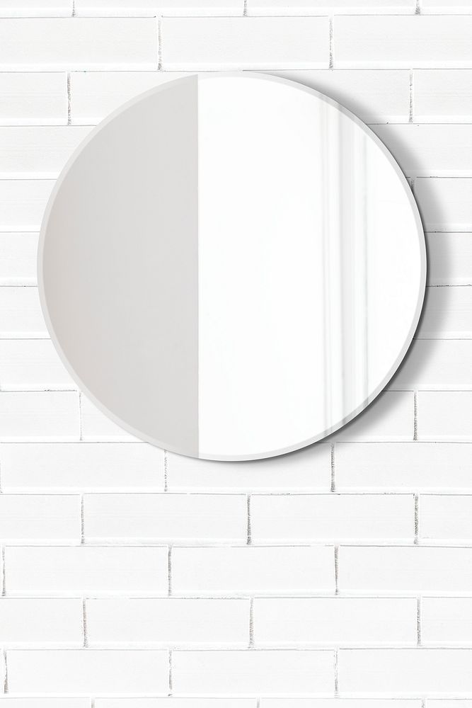 Mirror in a white bathroom