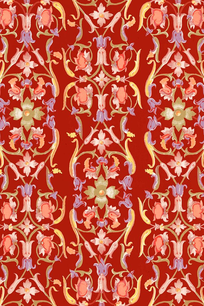 Red floral patterned background design