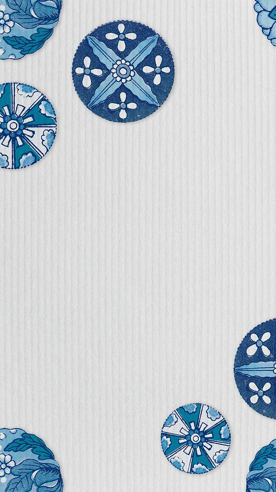 Navy blue floral patterned frame background design