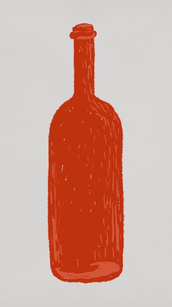Red glass bottle element illustration