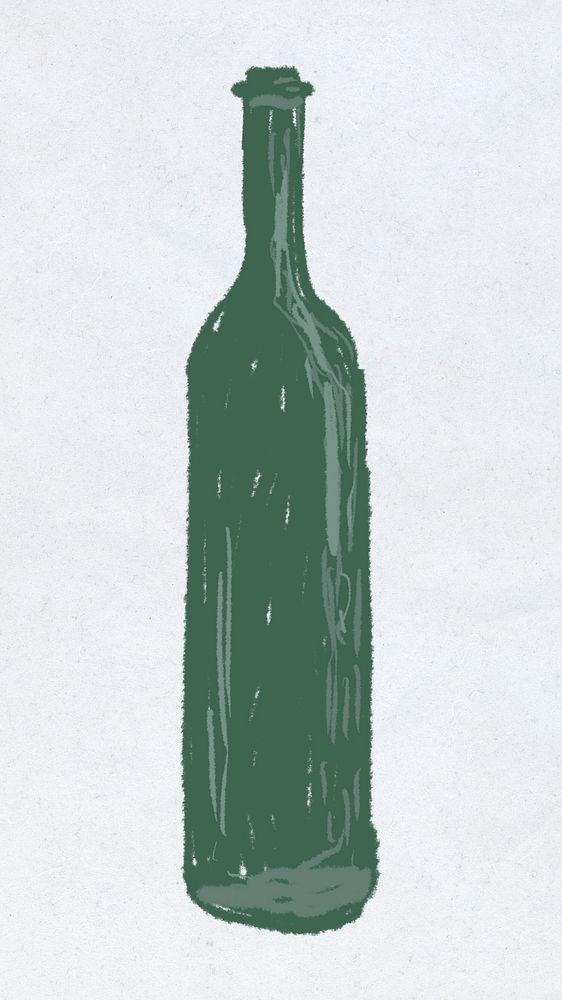 Green glass bottle element illustration
