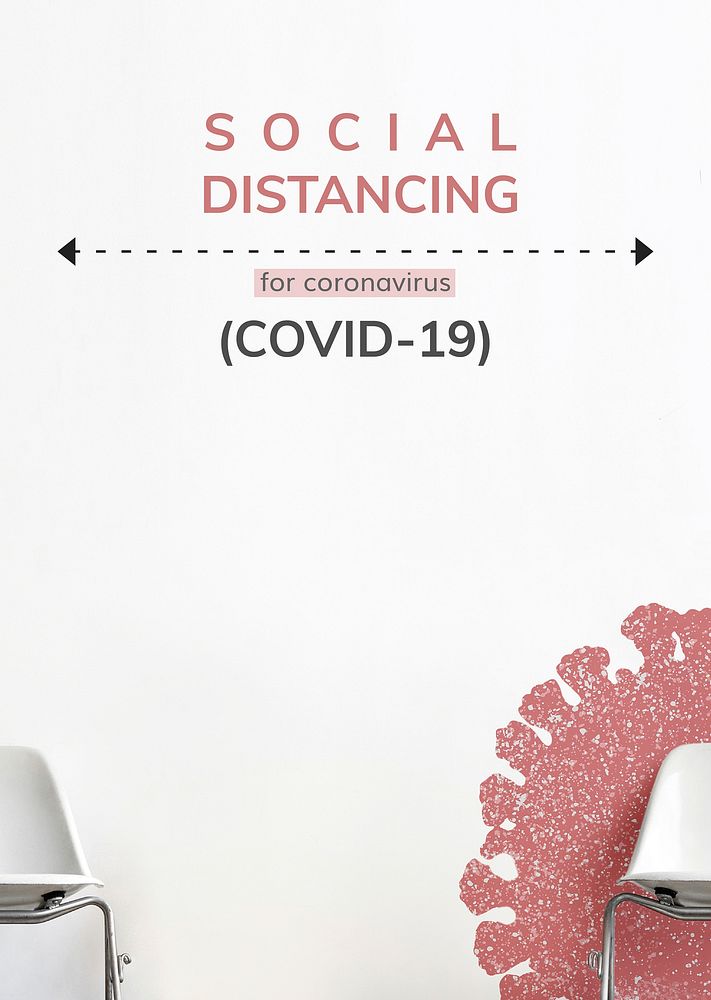 Coronavirus social distancing poster template vector