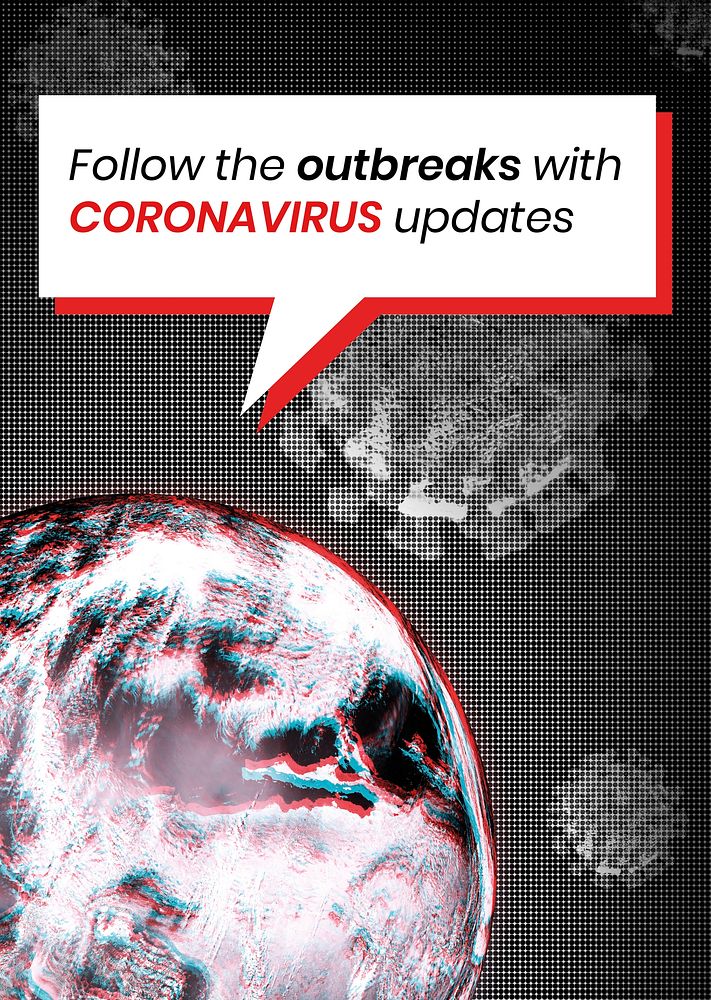 Follow the outbreaks with coronavirus updates social template vector