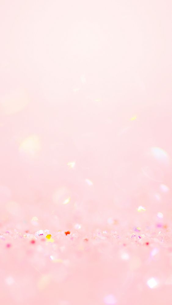 Soft pink glitter confetti bokeh background mobile phone wallpaper