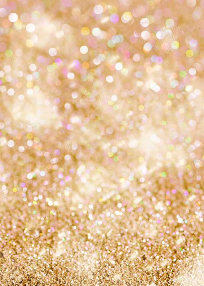 Gold glitter bokeh background invitation card