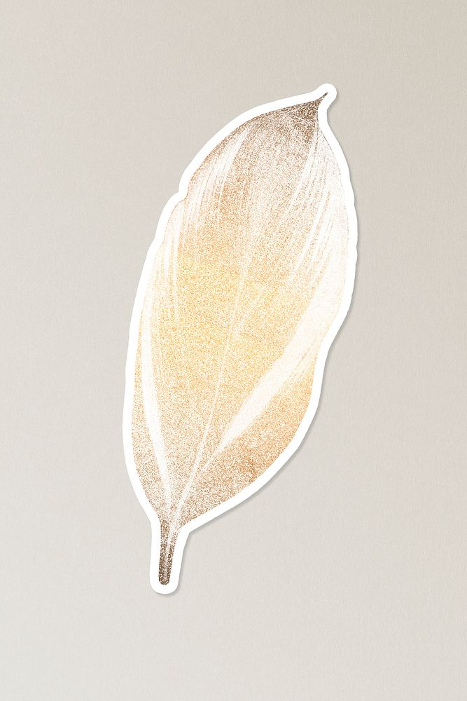 Golden dracaena recina leaf sticker design resource