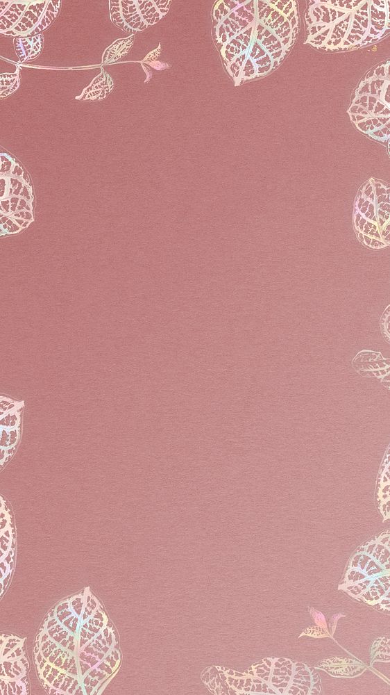 Japanese honeysuckle frame on a pink background mobile wallpaper