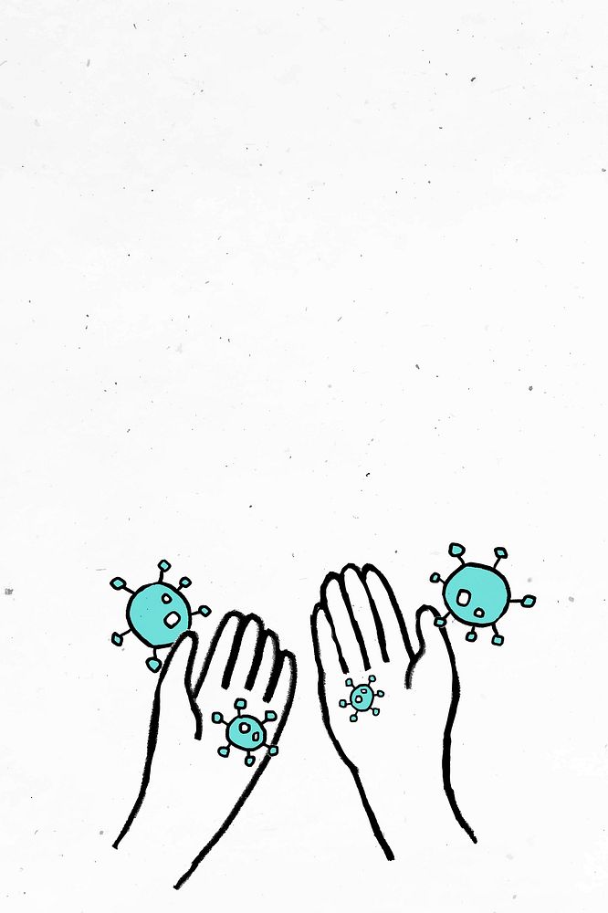 Hands contaminated with coronavirus illustration