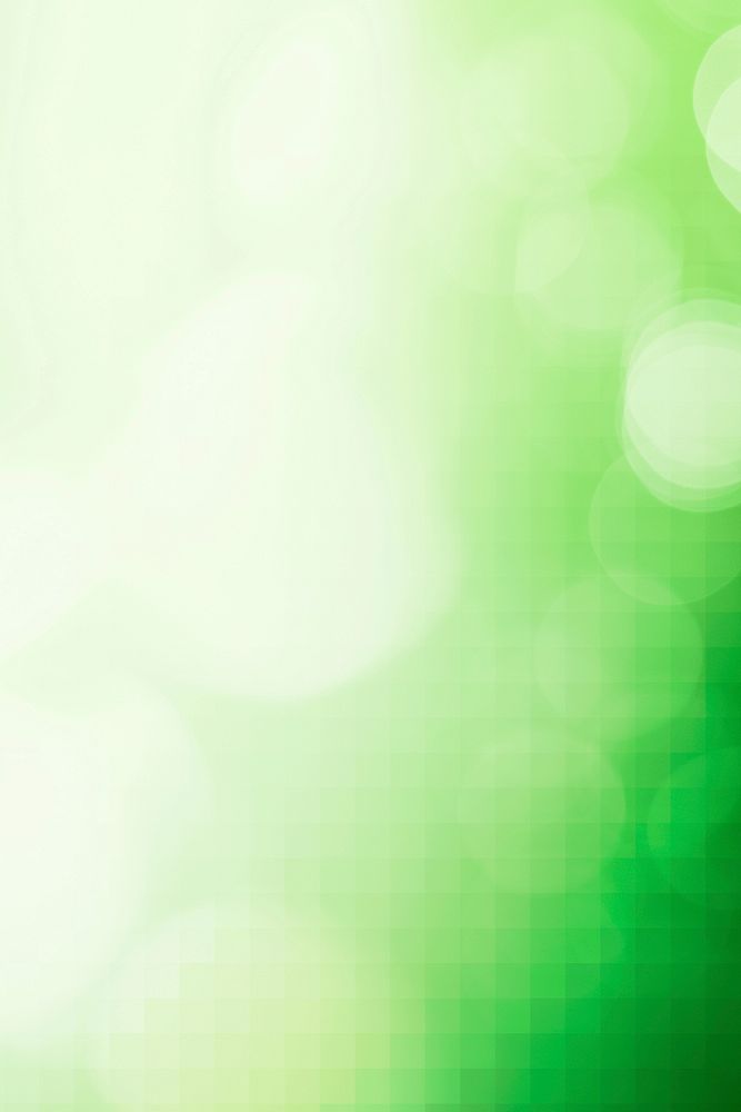 Bokeh pattern on ombre green mosaic background
