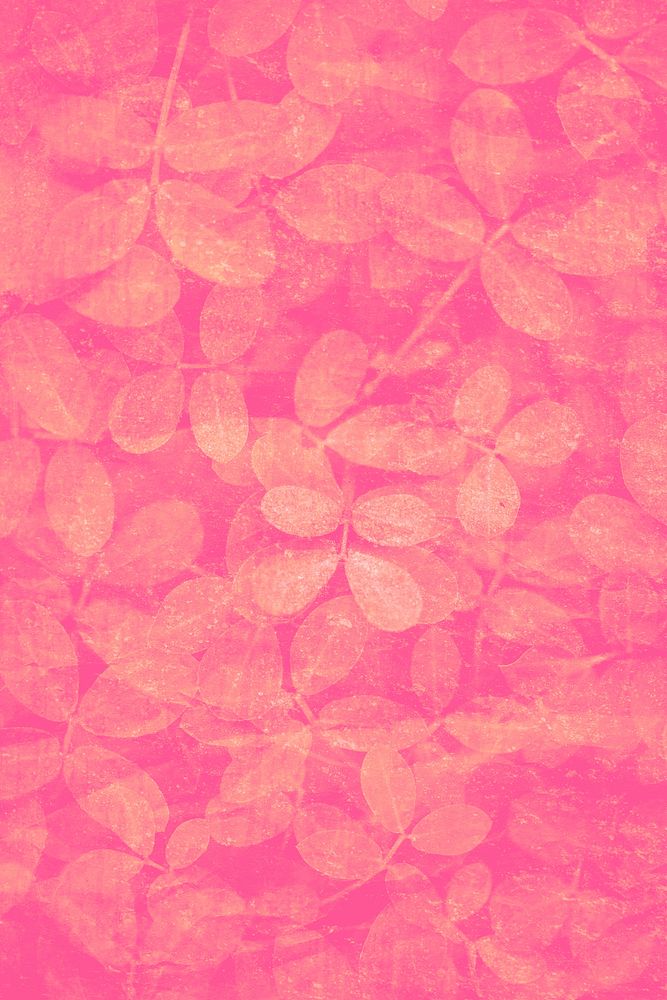 Leaf pattern on a magenta pink background